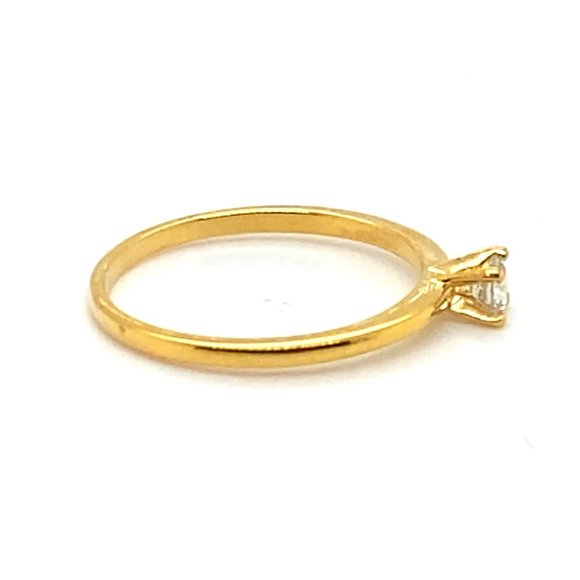 Diamond Square Solitaire Rings in 14k Solid Gold - JCarat Diamond .26ct Solid 14K Yellow Gold Solitaire Ring